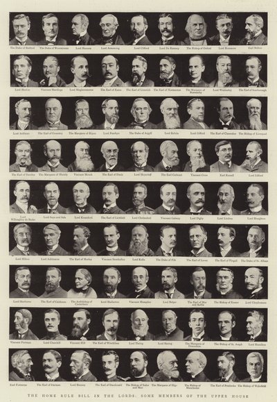 The Home Rule Bill in the Lords, Some Members of the Upper House by English Photographer