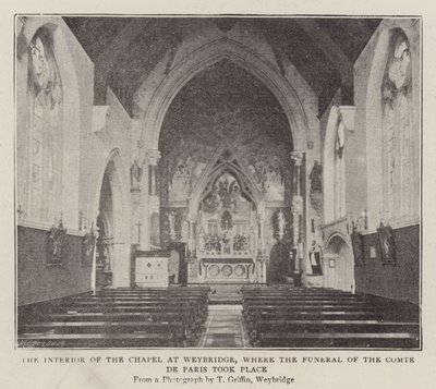 The Interior of the Chapel at Weybridge, Where the Funeral of the Comte de Paris Took Place by English Photographer