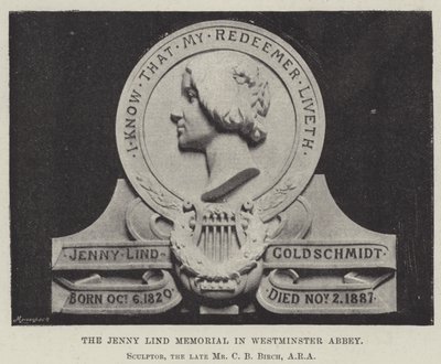 The Jenny Lind Memorial in Westminster Abbey by English Photographer