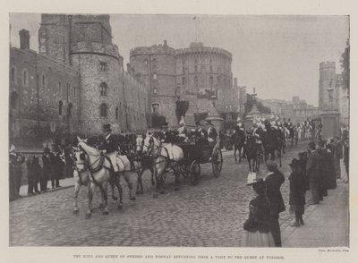 The King and Queen of Sweden and Norway returning from a Visit to the Queen at Windsor by English Photographer