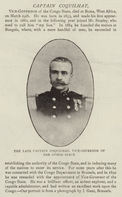 The Late Captain Coquilhat, Vice-Governor of the Congo State by English Photographer