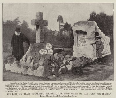 The Late Mr Tracy Turnerelli Surveying the Tomb Which He Had Built for Himself by English Photographer