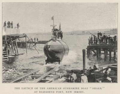 The Launch of the American Submarine Boat Shark at Elizabeth Port, New Jersey by English Photographer