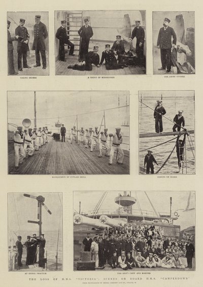 The Loss of HMS Victoria, Scenes on Board HMS Camperdown by English Photographer