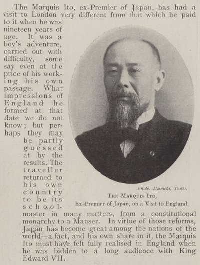 The Marquis Ito, Ex-Premier of Japan, on a Visit to England by English Photographer