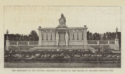 The Monument in the Central Cemetery at Vienna to the Victims of the Ring Theatre Fire by English Photographer
