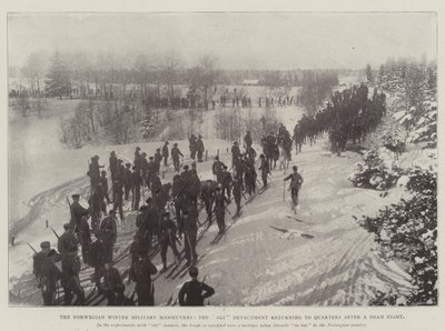 The Norwegian Winter Military Manoeuvres, the Ski Detachment returning to Quarters after a Sham Fight by English Photographer