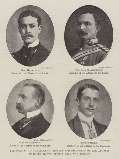 The Opening of Parliament, Movers and Seconders of the Address in Reply to the Speech from the Throne by English Photographer
