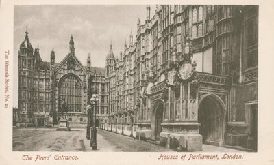 The Peers Entrance, Houses of Parliament, London by English Photographer