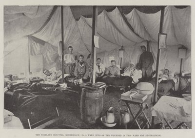 The Portland Hospital, Rondebosch, No 9 Ward, Two of the Wounded in this Ward are Australians by English Photographer