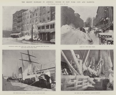 The Recent Blizzard in America, Scenes in New York City and Harbour by English Photographer