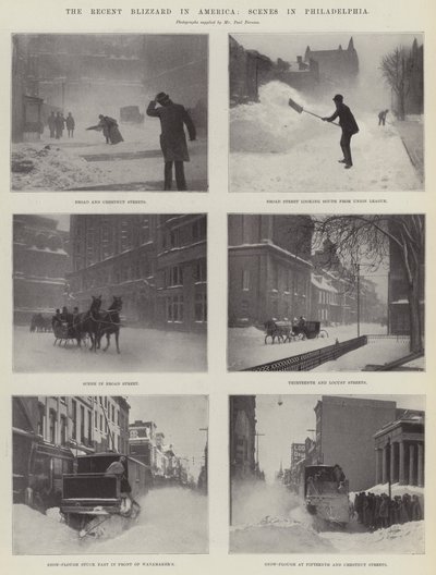 The Recent Blizzard in America, Scenes in Philadelphia by English Photographer