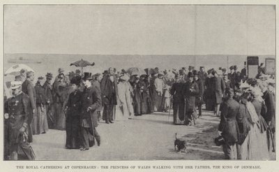 The Royal Gathering at Copenhagen, the Princess of Wales walking with her Father, the King of Denmark by English Photographer