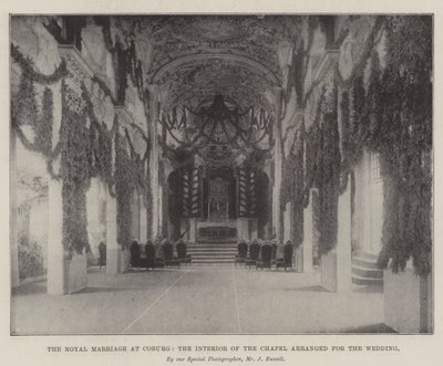 The Royal Marriage at Coburg, the Interior of the Chapel arranged for the Wedding by English Photographer
