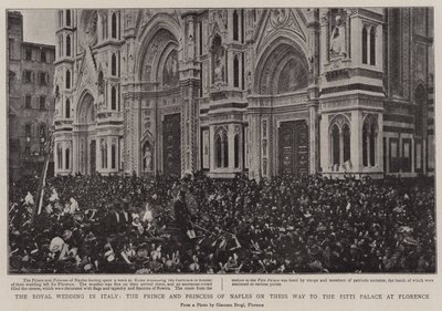 The Royal Wedding in Italy, the Prince and Princess of Naples on their Way to the Pitti Palace at Florence by English Photographer