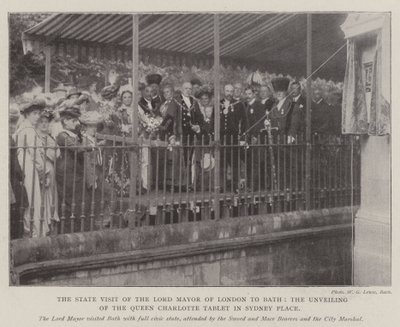 The State Visit of the Lord Mayor of London to Bath, the Unveiling of the Queen Charlotte Tablet in Sydney Place by English Photographer