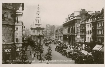 The Strand, showing Somerset House and St Clement Danes, London by English Photographer