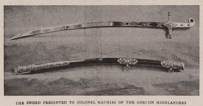 The Sword Presented to Colonel Mathias of the Gordon Highlanders by English Photographer