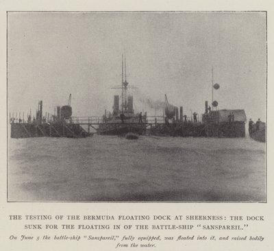The Testing of the Bermuda Floating Dock at Sheerness by English Photographer