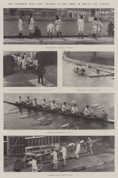 The University Boat Race, Practice of the Crews at Henley and Cookham by English Photographer