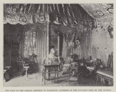 The Visit of the German Emperor to Palestine, Interior of the Pavilion sent by the Sultan by English Photographer