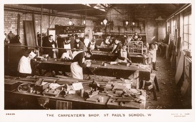 The carpenters shop of St Pauls School by English Photographer