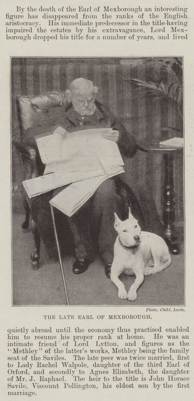 The late Earl of Mexborough by English Photographer