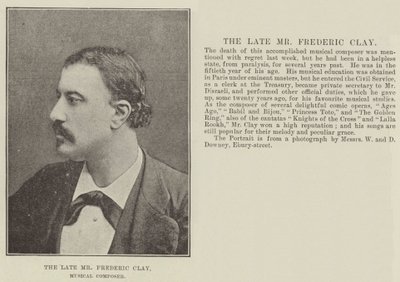 The Late Mr Frederic Clay, Musical Composer by English Photographer
