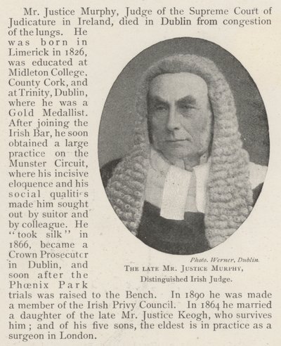 The Late Mr Justice Murphy, Distinguished Irish Judge by English Photographer