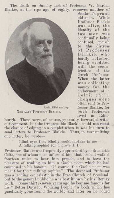 The Late Professor Blaikie by English Photographer