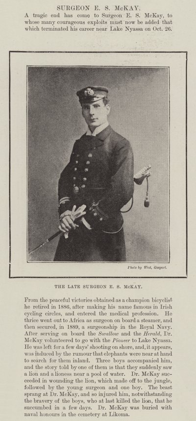 The late Surgeon E S McKay by English Photographer