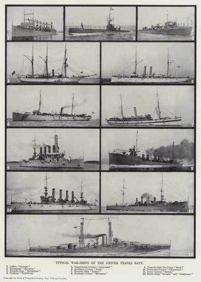 Typical War-Ships of the United States Navy by English Photographer