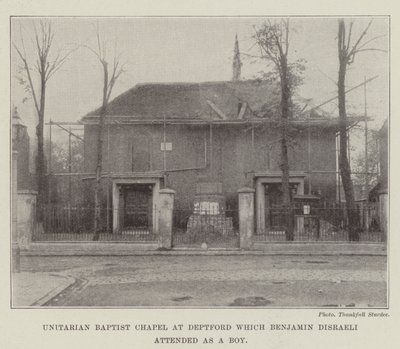 Unitarian Baptist Chapel at Deptford which Benjamin Disraeli attended as a Boy by English Photographer