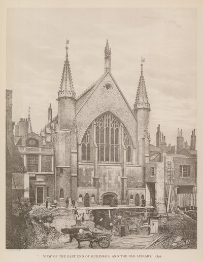 View of the East End of Guildhall, London, and the Old Library, 1870 by English Photographer