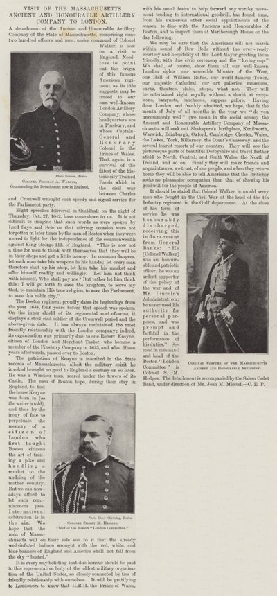 Visit of the Massachusetts Ancient and Honourable Artillery Company to London by English Photographer