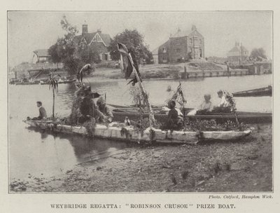 Weybridge Regatta, Robinson Crusoe Prize Boat by English Photographer