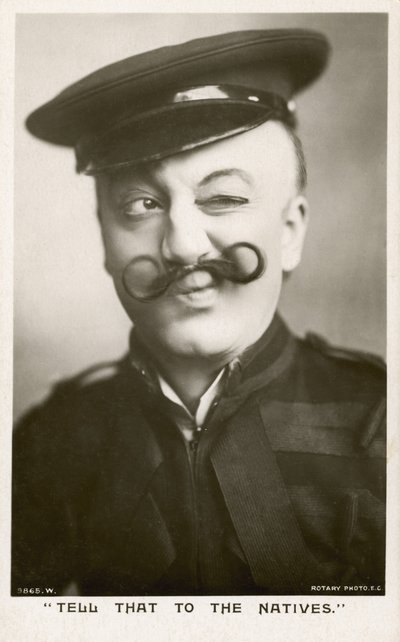 Woman in a uniform and a moustache by English Photographer