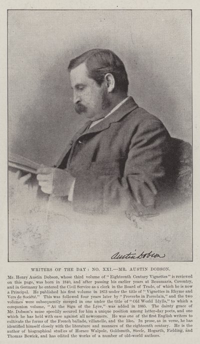 Writers of the Day, Mr Austin Dobson by English Photographer