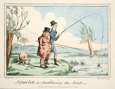 A Good Bite or Swallowing the Bait, pub. 1835 by English School
