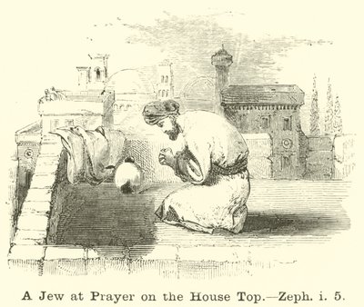 A Jew at Prayer on the House Top by English School