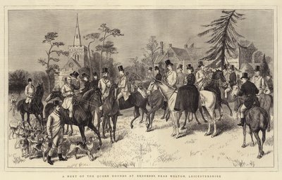 A Meet of the Quorn Hounds at Brooksby, near Melton, Leicestershire by English School
