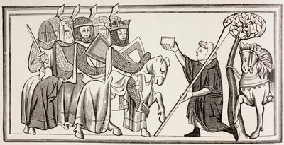 A Message is brought to a King and his Army, c.1880 by English School