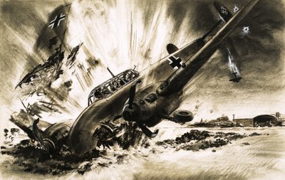 A Messerschmitt Crash Lands by English School