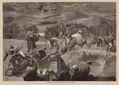 A Moonlight Steeplechase by English School