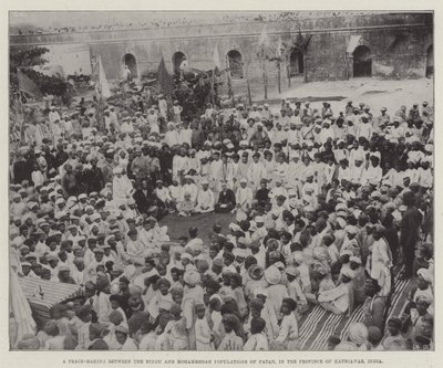 A Peace-Making between the Hindu and Mohammedan Populations of Patan, in the Province of Kathiawar, India by English School