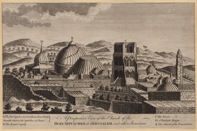 A Perspective View of the Church of the Holy Sepulchre at Jerusalem, and other Structures by English School
