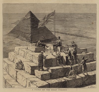 A Picnic on the Great Pyramid by English School