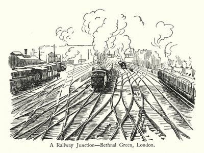 A Railway Junction, Bethnal Green, London by English School