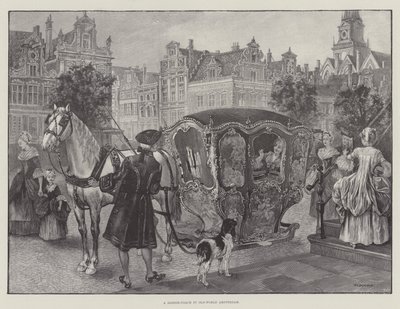 A Sledge-Coach in Old-World Amsterdam by English School