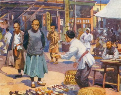 A Street Scene in China by English School
